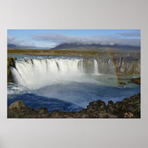 Rainbow over Godafoss Waterfall, Iceland Poster