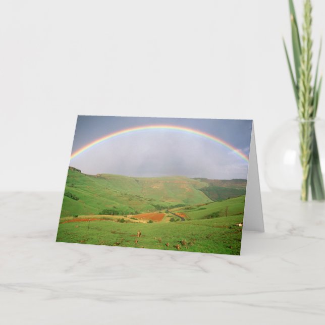 Rainbow Over Hills, Eastern Cape, South Africa Holiday Card (Front)