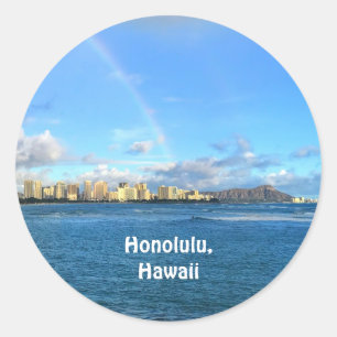 Rainbow over Honolulu, Hawaii Sticker