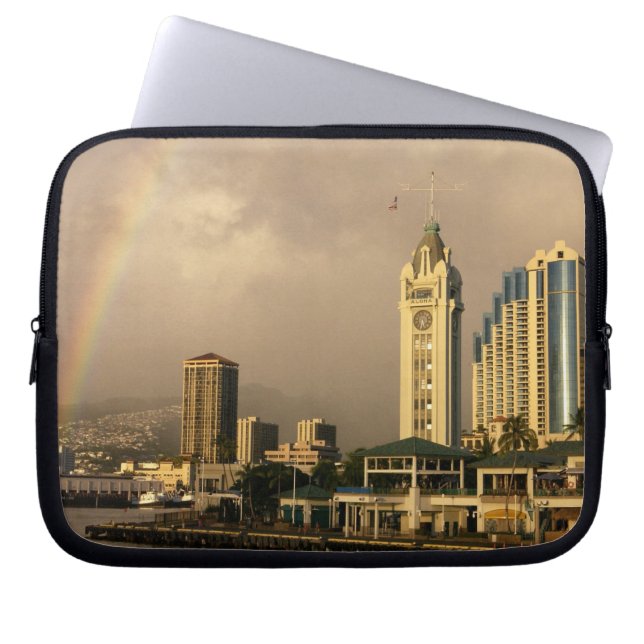 Rainbow over Honolulu, Hawaii, USA 2 Laptop Sleeve (Front)
