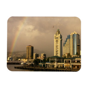 Rainbow over Honolulu, Hawaii, USA 2 Magnet