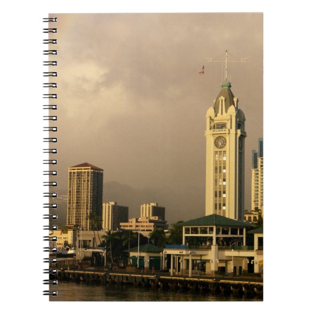 Rainbow over Honolulu, Hawaii, USA 2 Spiral Notebook (Front)