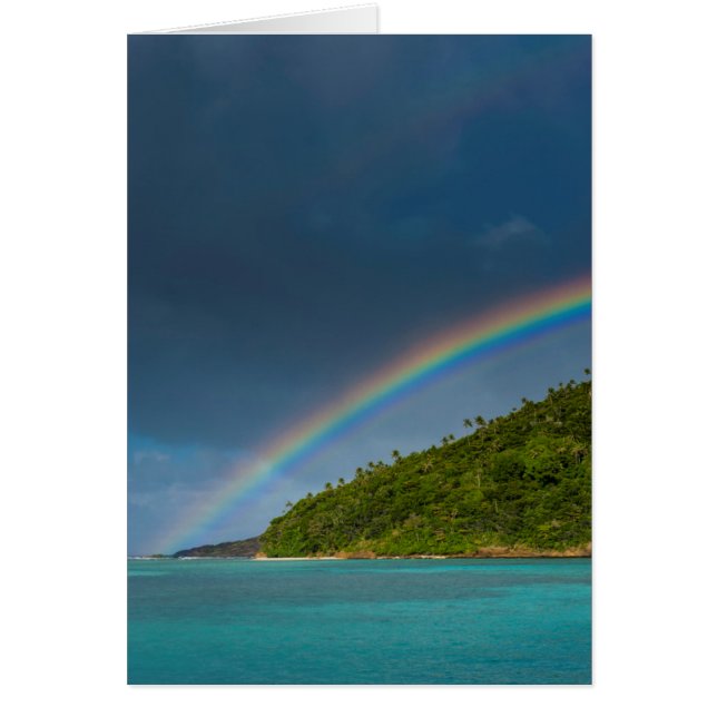 Rainbow over island, American Samoa (Front)