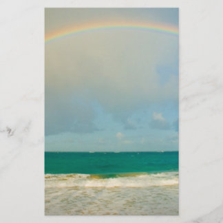 Rainbow over ocean