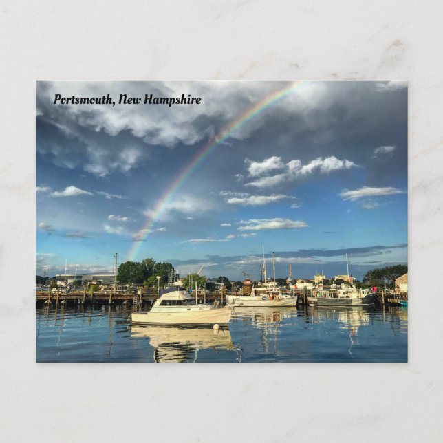 Rainbow Over Portsmouth Harbour, New Hampshire Postcard (Front)
