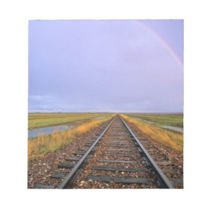 Rainbow over railroad tracks near Fairfield Notepad
