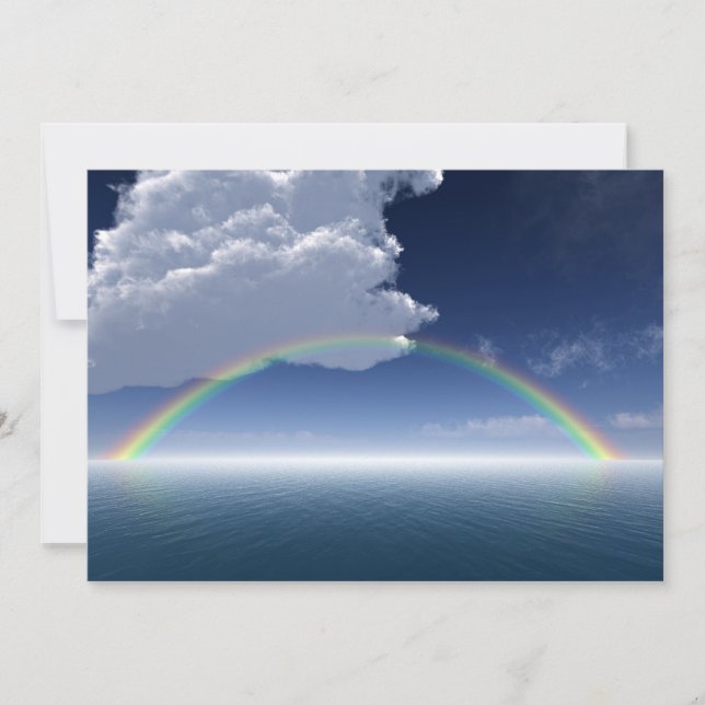 Rainbow Over Sea Invitation (Front)