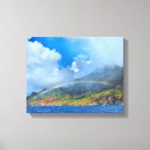 Rainbow over the Na Pali Coast Kauai, Hawaii Canvas Print