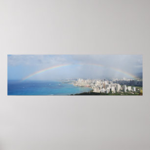 Rainbow over Waikiki Poster