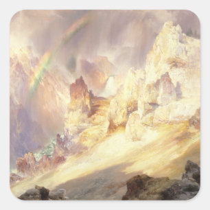 Rainbow Over Yellowstone, Moran 1900 Square Sticker