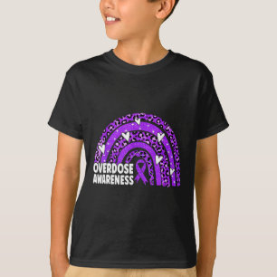 Rainbow Overdose Awareness Month Purple Ribbon T-Shirt