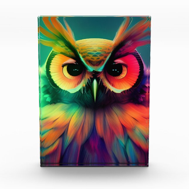 Rainbow Owl Photo Block (Front)
