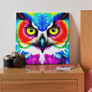 Rainbow Owl Stretched Canvas Print