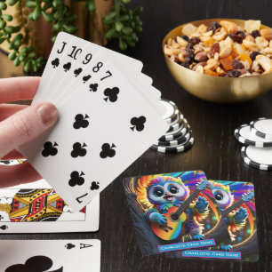 Rainbow Owls Guitar Monogram kids Old Maid Game Playing Cards