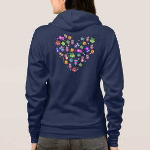 Rainbow owls love heart hoodie