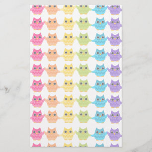 Rainbow Owls Stationery