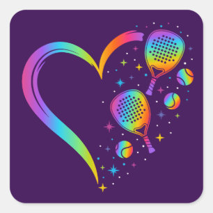 Rainbow Padel Square Sticker