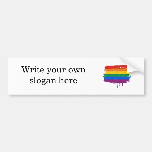 Rainbow Paint Bumper Sticker (Front)