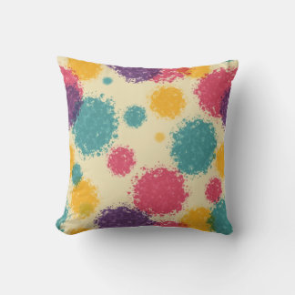 rainbow paint colourful cushion