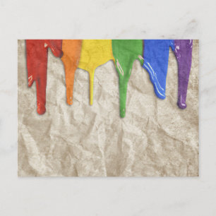 RAINBOW PAINT DRIPPINGS --.png Postcard