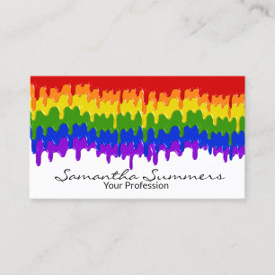 Rainbow Paint Drips Painter Designer Custom Business Card