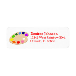 Rainbow Paint Palette Art Address Labels