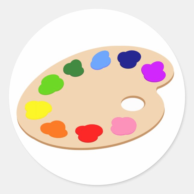 Rainbow Paint Palette Art Stickers (Front)