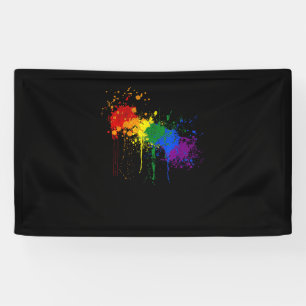 Rainbow Paint Splash Flag LGBT Pride Month T-Shirt Banner