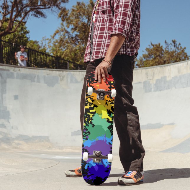 RAINBOW PAINT SPLASH GRAFFITTI  SKATEBOARD (Outdoor 2)