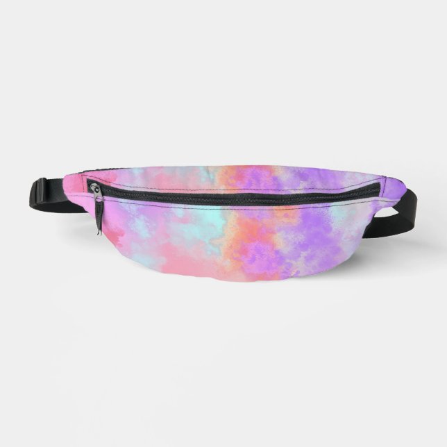 Rainbow paint splatter  bum bags (Front)