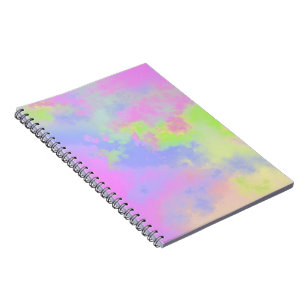 Rainbow Paint Splatter effect blue pink green Notebook