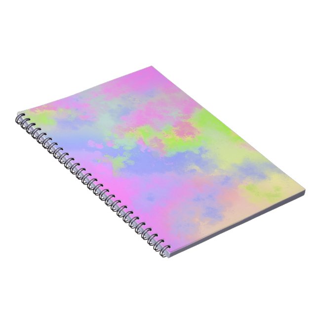 Rainbow Paint Splatter effect blue pink green  Notebook (Right Side)