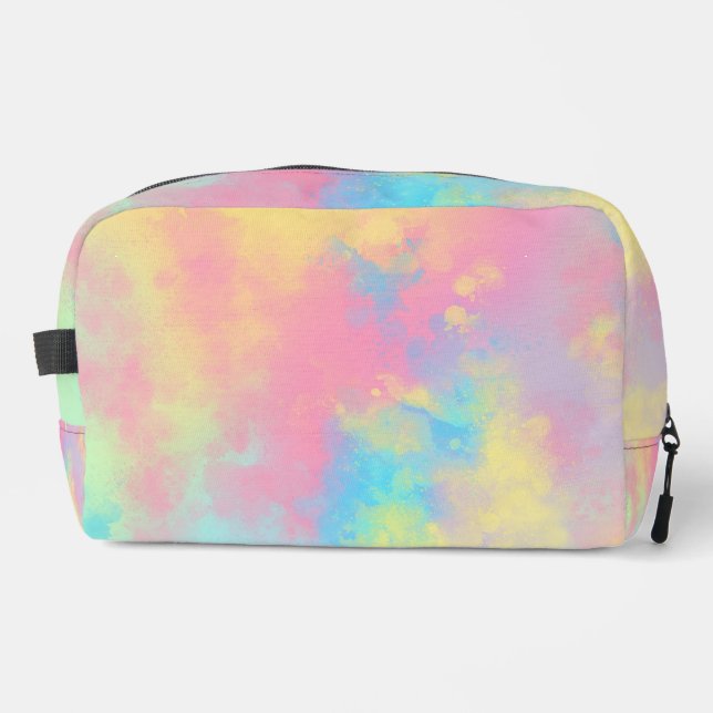 Rainbow Paint Splatter effect Dopp Kit (Front)