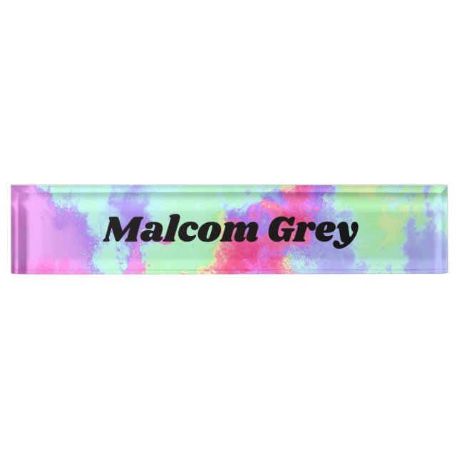 Rainbow Paint Splatter effect Nameplate (Front)