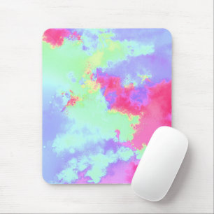 Rainbow Paint Splatter effect orange green Mouse Pad