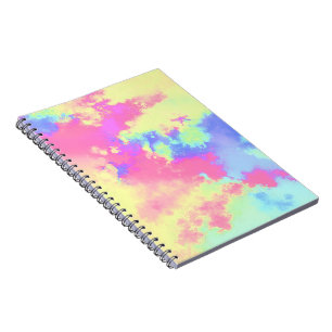 Rainbow Paint Splatter effect Yellow Pink Blue Notebook