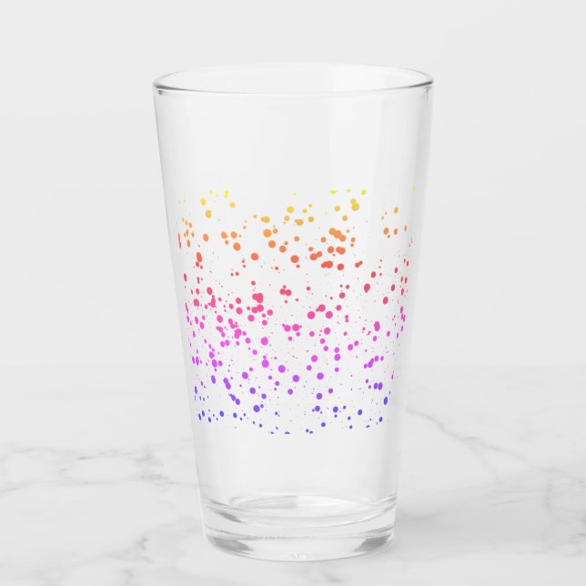 Rainbow Paint Splatter Glass Cup (Front)