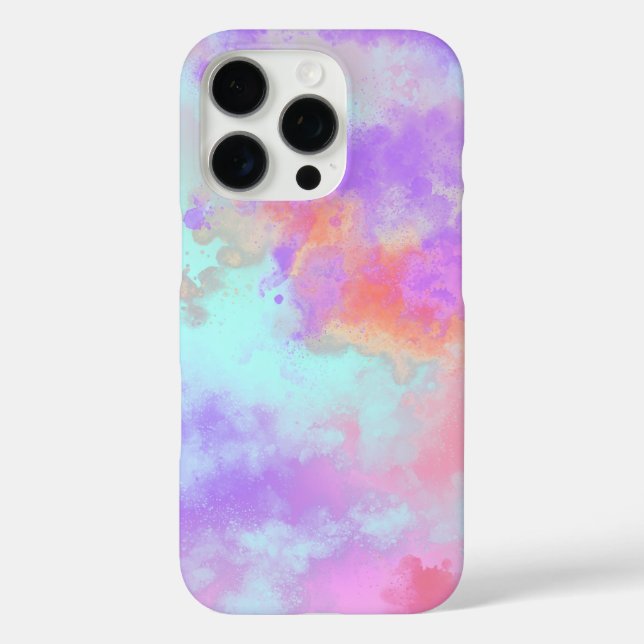 Rainbow Paint Splatter iPhone 16 Case (Back)