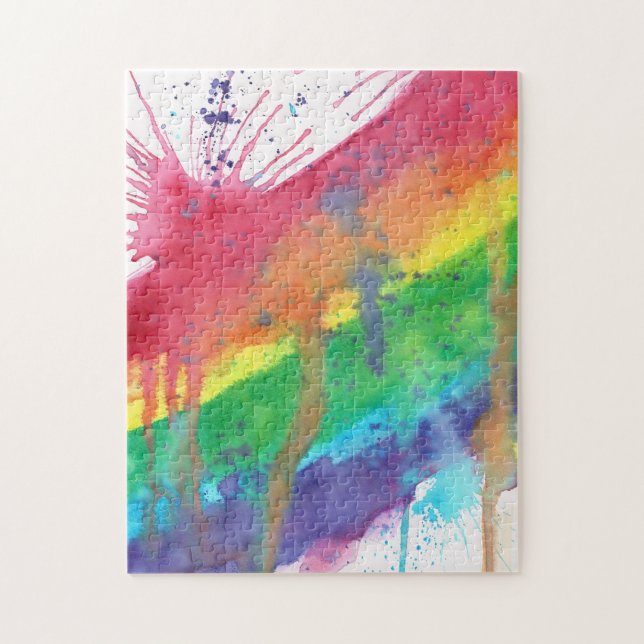 Rainbow Paint Splatter Jigsaw Puzzle (Vertical)