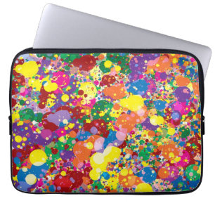 Rainbow Paint Splatter Laptop Sleeve