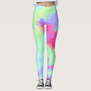 Rainbow Paint Splatter Leggings