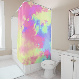 Rainbow Paint Splatter Shower Curtain