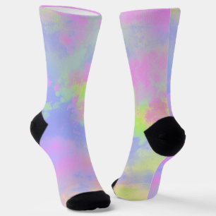 Rainbow Paint Splatter Socks