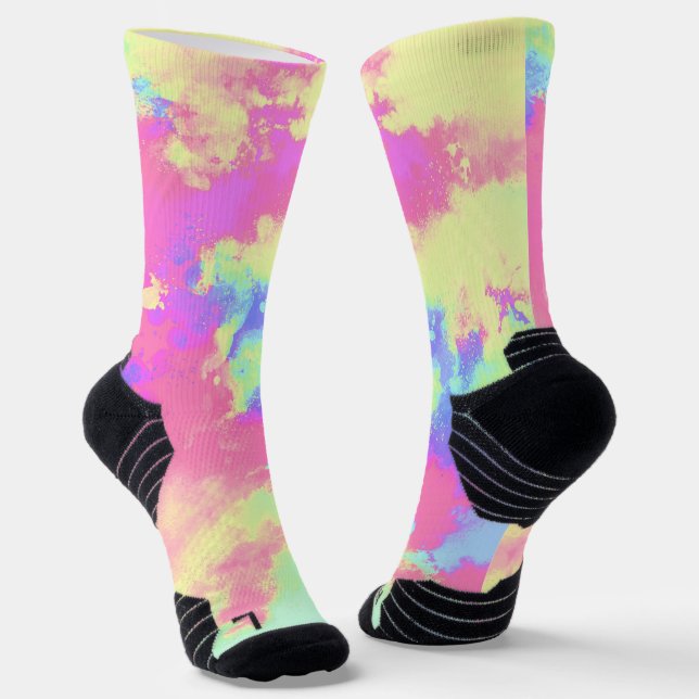 Rainbow Paint Splatter  Socks (Angled)