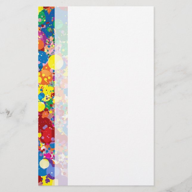 Rainbow Paint Splatter Stationery (Front)