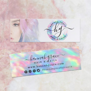 Rainbow Paint Swash Logo With Your Custom Photo Mini Business Card