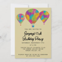 Rainbow Painted Hot Air Balloons Custom Party
