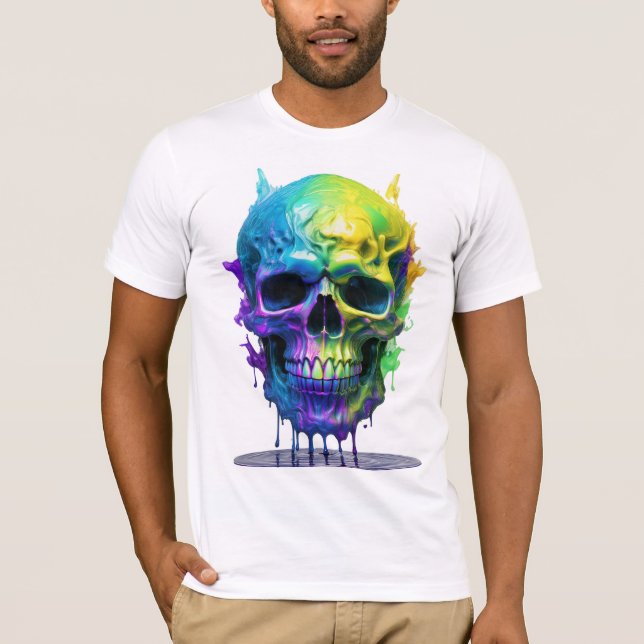 Rainbow painted skull T-Shirt (Front)