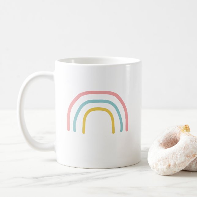 Rainbow Painting Art Coffee Mug (With Donut)