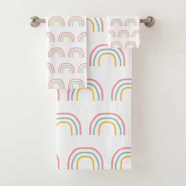 Rainbow Painting Pattern Towel Set (Insitu)
